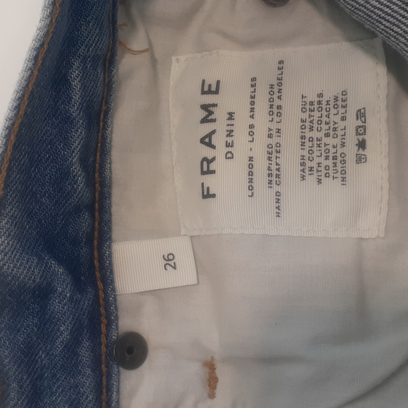 Frame Denim Le High Straight Jeans Pants Blue Ladies size 26 Slacks - Picture 12 of 14
